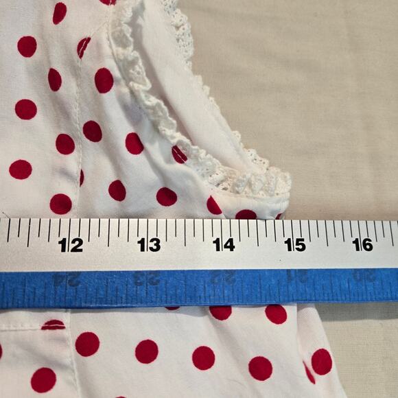 Pom Pom Red Polka Dot Dress Ruffles and Bows Girls Sz XL Girly - Picture 4 of 15
